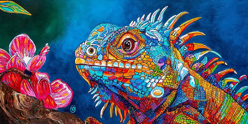 Iguana in Bloom by Renata Rolefes